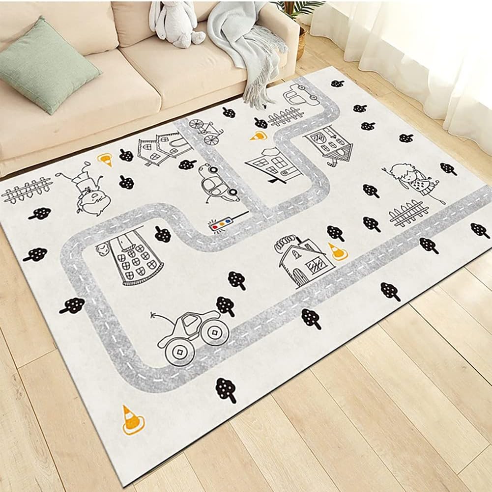 かわいいストリートラグ子供部屋ベビールームラグアーバンロードプレイラグベッドルームプレイルーム装飾ラグ 高い素材 Color 4h4 280cm Size 180