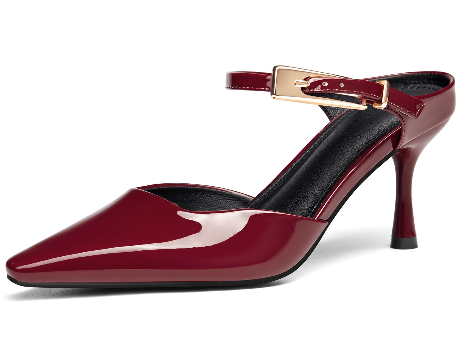 Coutgo Women's Pointed Toe Kitten Heel Mules