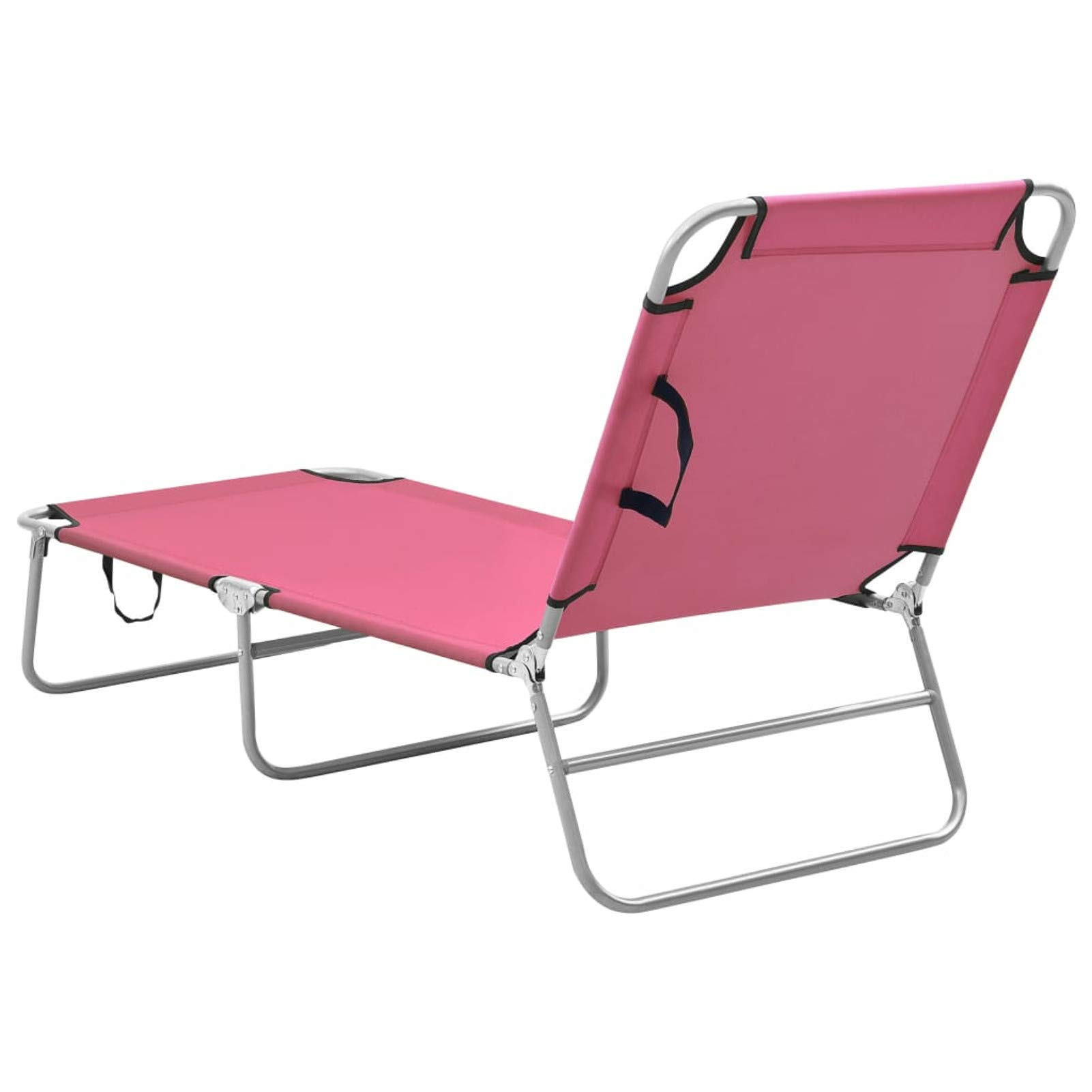 ZEYUAN Klappbare Sonnenliege, Balkonliege, Gartenliege, Sonnenbett Outdoor, Gartenliegestühle, Freizeitliege, Strandliege, Gartenmöbel, Himmelsliege,Stahl und Stoff Rosa