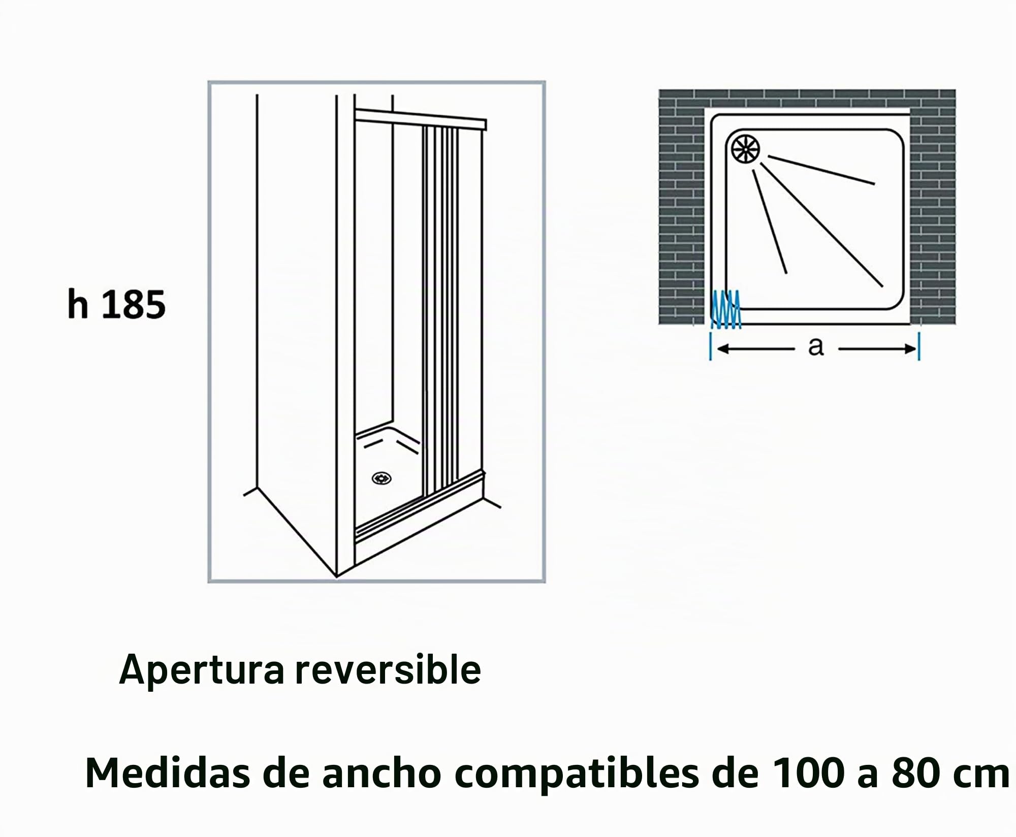 Mampara de ducha plegable, BXF121001