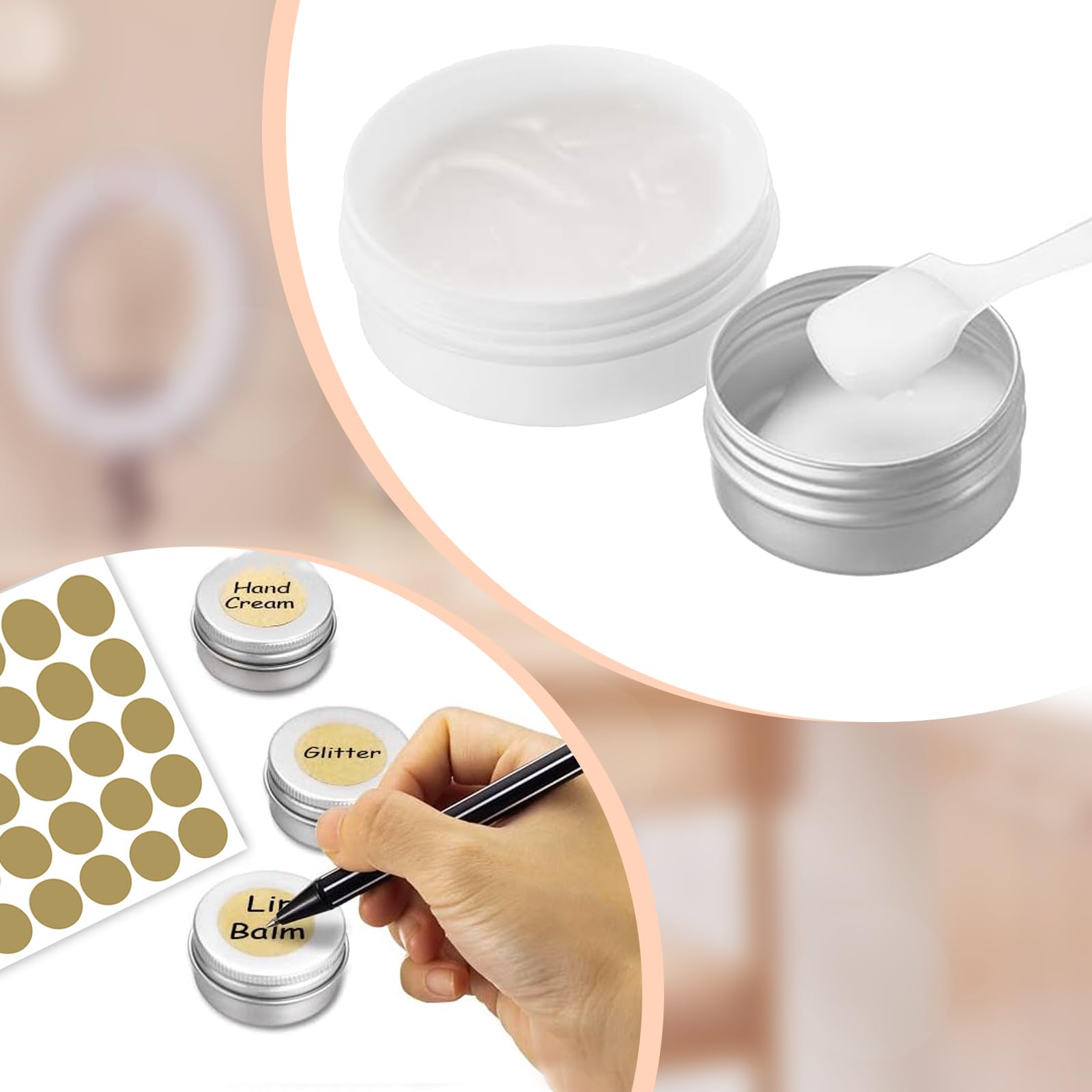 30 Barattolini In Alluminio Da 15ml - Con Etichette E Spatoline, Ideali Per Creme, Cosmetici, Campionature - Foto 7