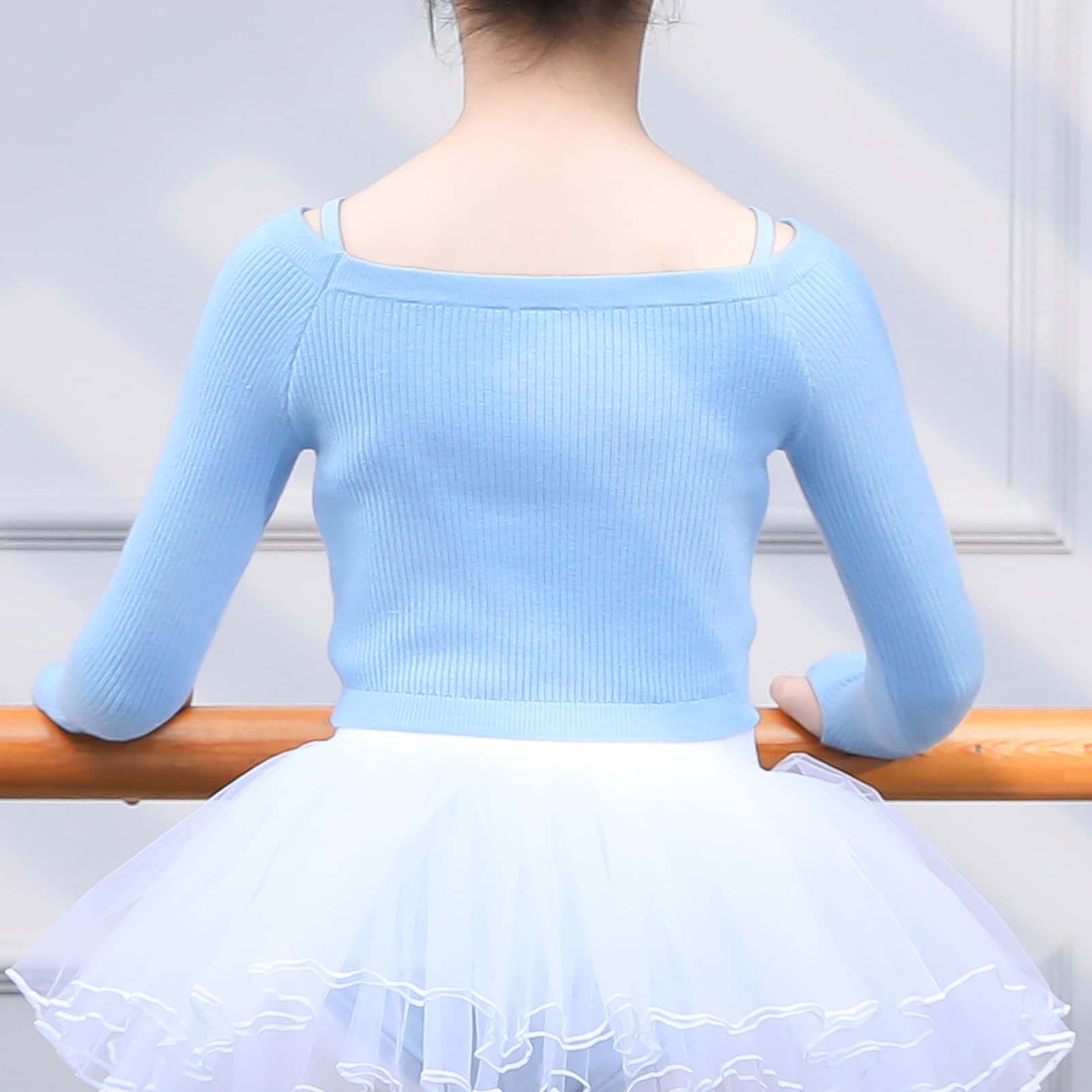 SEAUR Chaqueta de ballet para niña, de manga larga, para danza, ballet, gimnasia, yoga, jersey de baile, bolero, 98-165 cm, 2-15 años