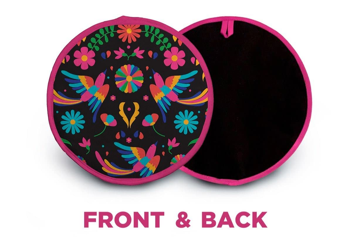 Black Bird Otomi Tortilla-Wärmer – 2 Stück Baumwollbeutel 27,9 cm und 20,3 cm – hält Tortillas warm und elegant für Taco-Dienstag