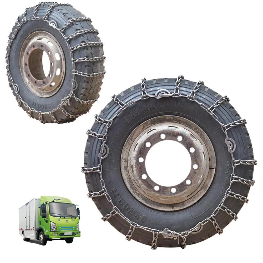 YAGOLD Set of 2 Universal Emergency Tire Traction Chain Snow Chains for Semi Trucks Metal Tire Chains for SUV Trucks Pickup Trucks Semi Trucks Van Trucks ATV Light Truck 9mm 7.00-16 9mm 295/80R22.5