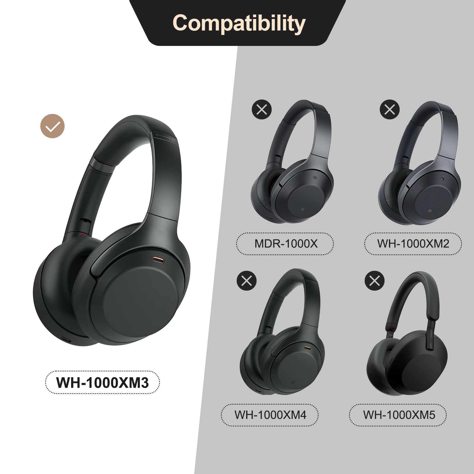 Amazon.co.jp: 本革イヤーパッドクッション交換用 Sony WH-1000XM3