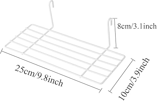 Miniatura 5 de GBYAN Rejilla de pared con cestas, paquete de 2 paneles de cuadrícula de fotos blancas, tablero de notas negro, organizador de pared