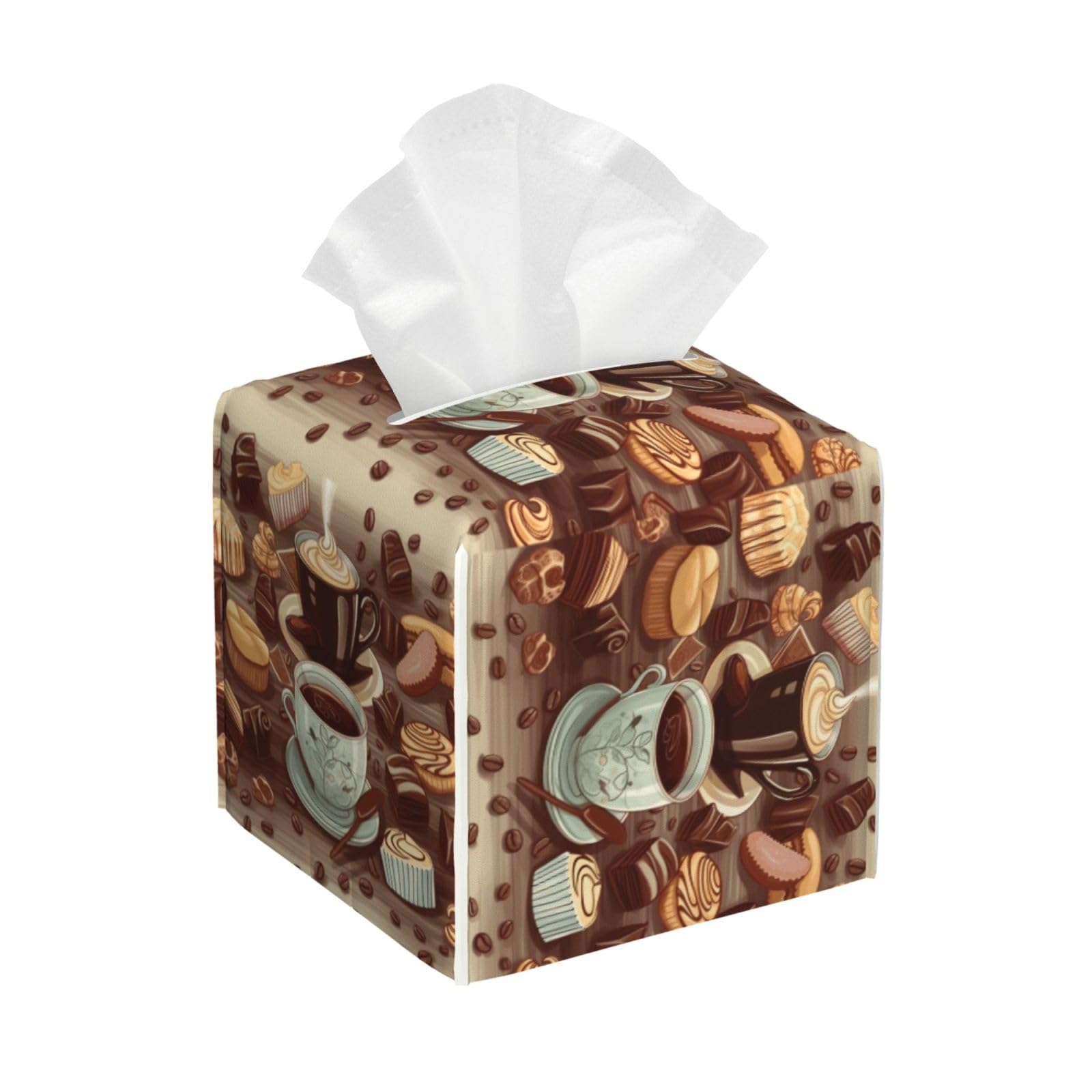 Coffee and Sweets Sugar Chocolate Tissue Box Cover Square Cube Boxes
