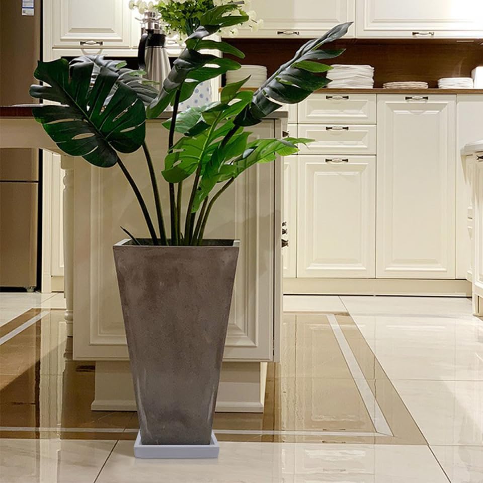 INOOMP Square Plant Saucer Plastic Plant Saucer Flower Pot Thick Plastic Drip Tray for Indoors Outdoors Garden Potted Balcony 9 Inch