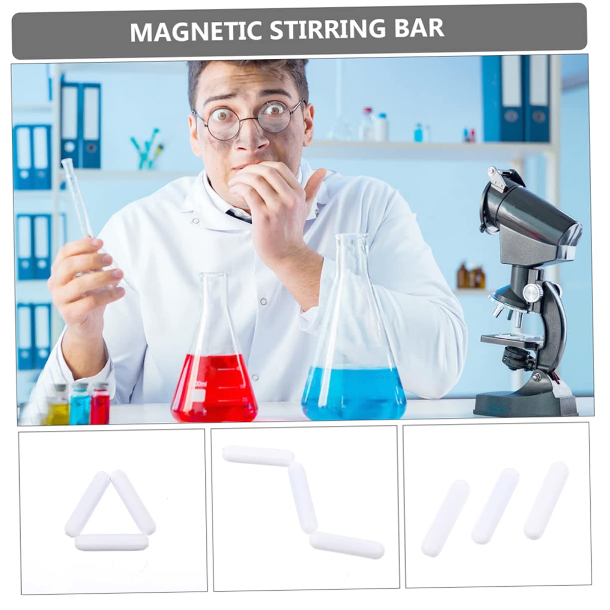 Gatuida 25pièces Barre Magnétique De Mélange Ptfe Pour Laboratoire De Résistante Corrosion Et Aux Hautes Températures Idéale Pour Expériences Scientifiques Et Applications De