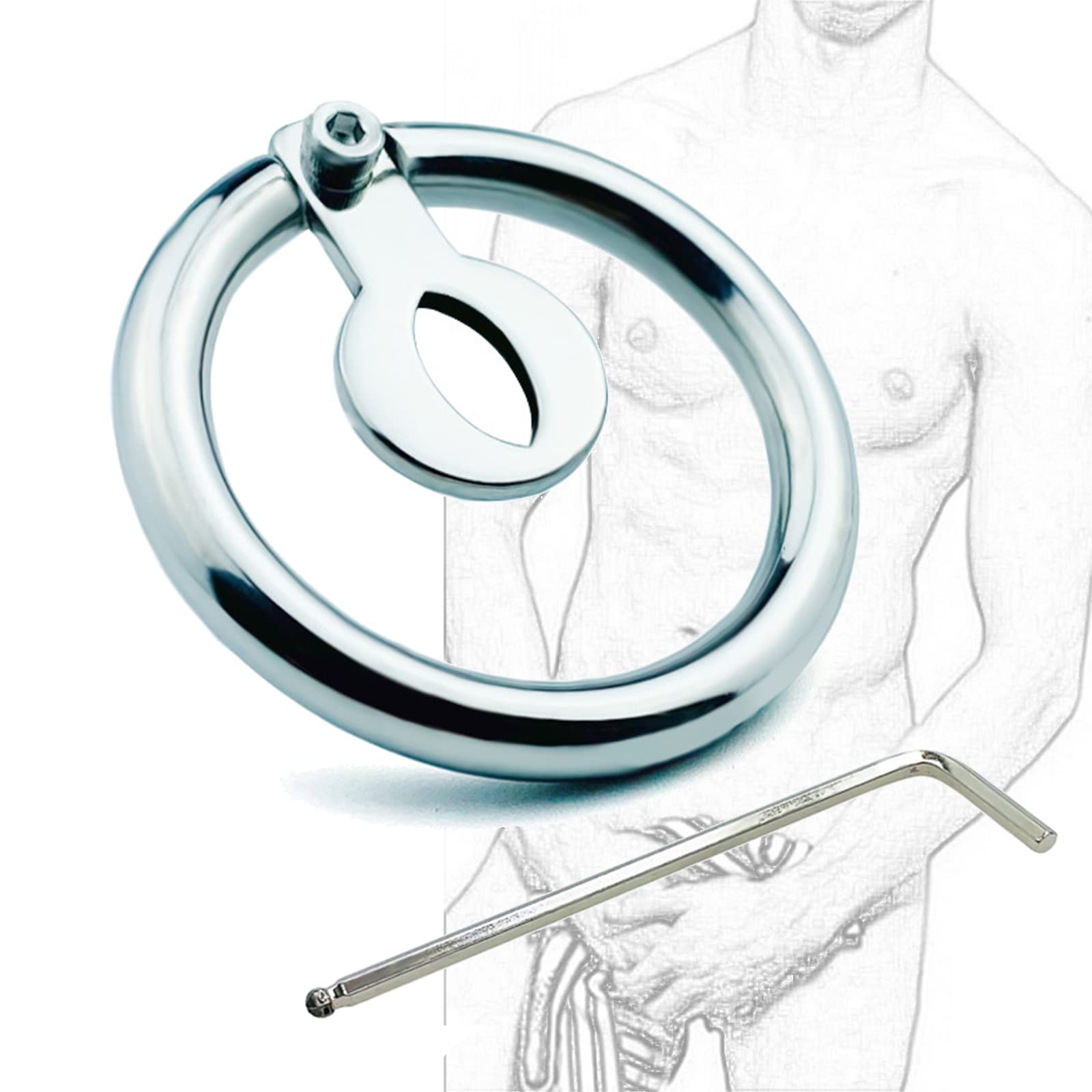 Cage à pénis en acier inoxydable, ceinture de chasteté pour hommes SM Bondage, anneau pénien, cage à coq, cage de chasteté, dispositif de chasteté respirant, jouet sexuel(Ø40mm)