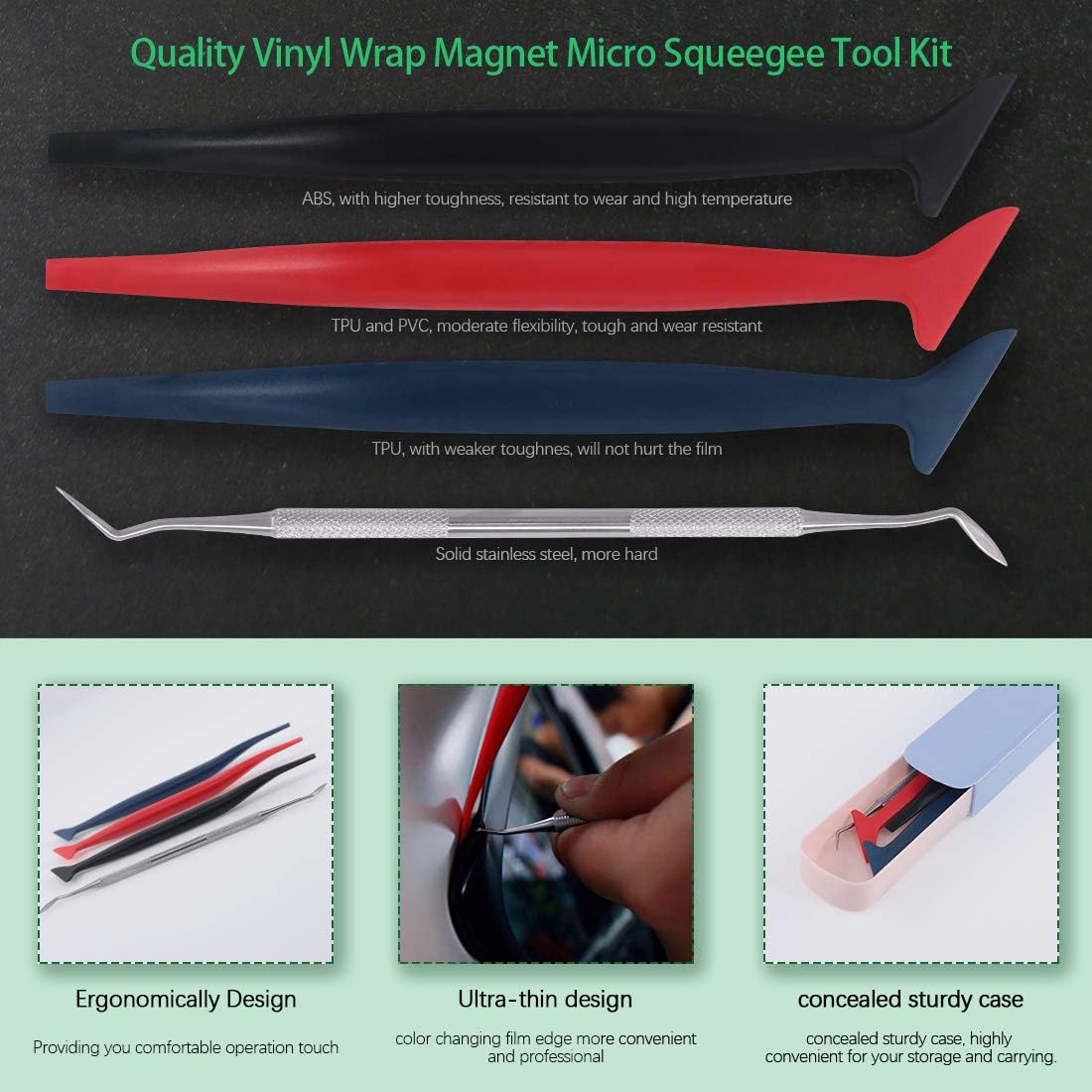 New Deal Keadic 47Pcs Car Vinyl Wrap Tool Kits, Felt Squeegees with Spare Fabric Felts, Vinyl Graphic Magnet Holders, Gloves, Zippy Vinyl Cutter, Utility Knife and Blades, Micro Squeegees and Storage Box Black Friday - 40% OFF Keadic 47Pcs Car Vinyl Wrap Tool Kits, Felt Squeegees with Spare Fabric Felts, Vinyl Graphic Magnet Holders, Gloves, Zippy Vinyl Cutter, Utility Knife and Blades, Micro Squeegees and Storage Box