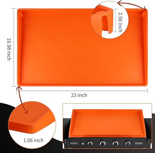 Miniatura 9 de Alfombrilla de silicona de 36 pulgadas para Blackstone, cubierta de parrilla antiadherente de grado alimenticio de borde completo, resistente y