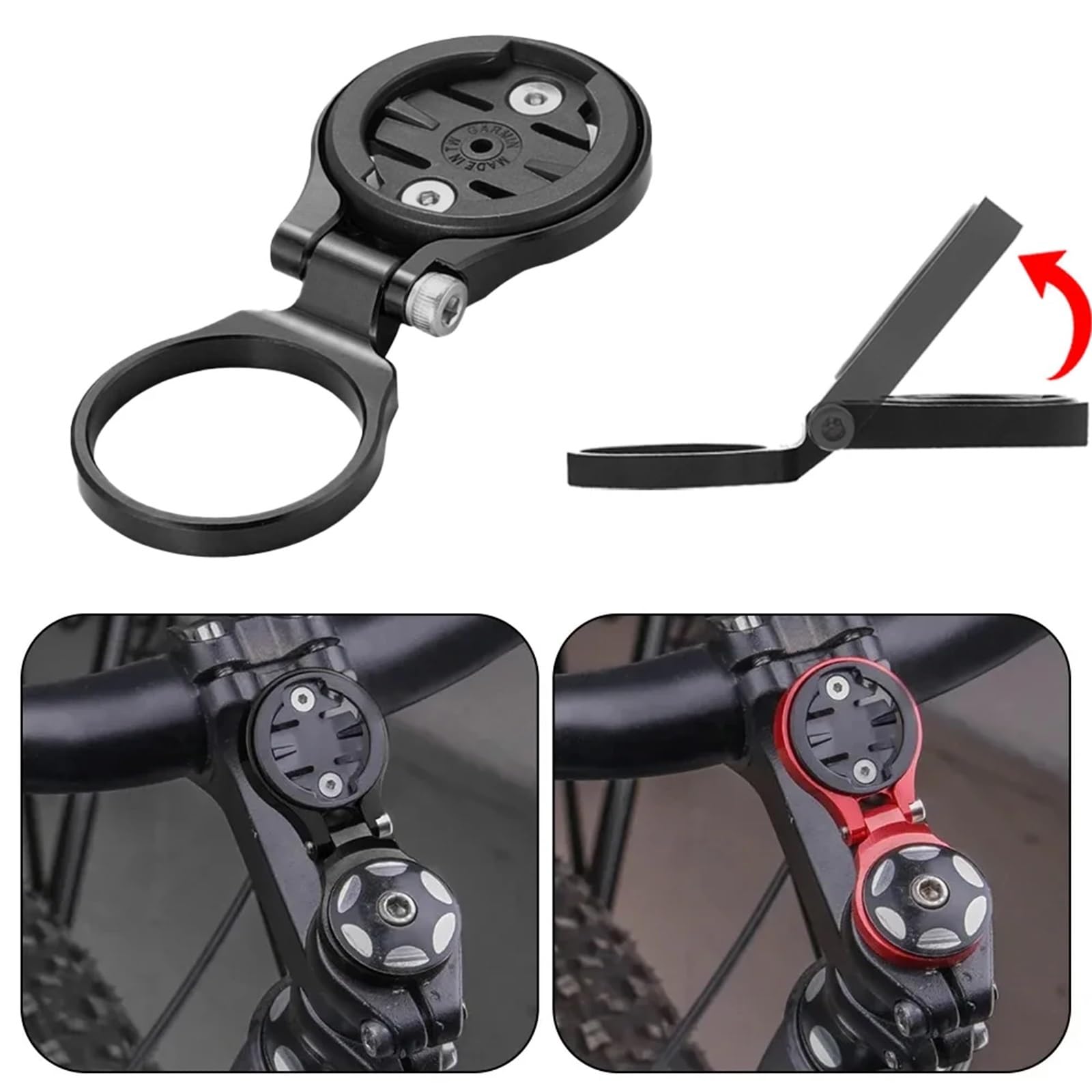 Supporto regolabile per manubrio del computer da bicicletta, per mountain bike, per cronometro, GPS, bici da strada (misto, 8 pezzi)