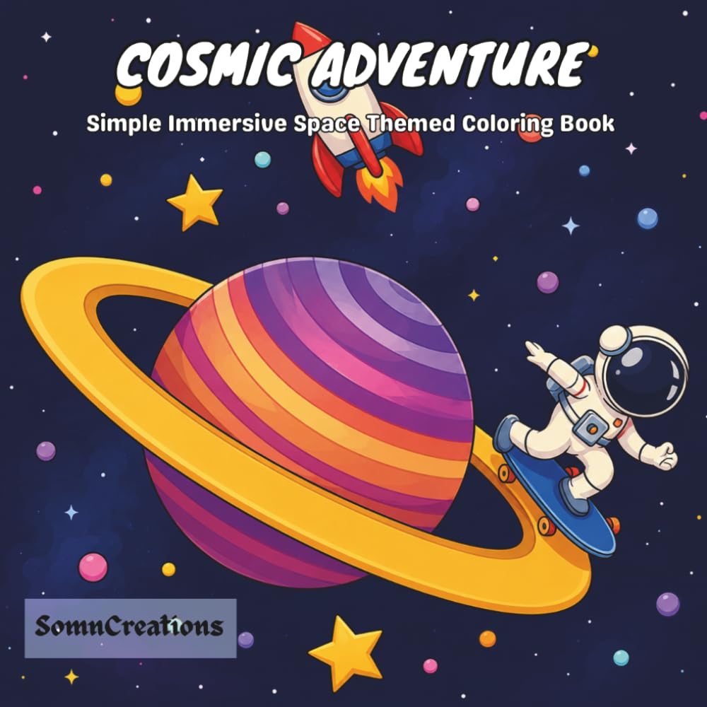 Cosmic Adventure: Simple Immersive Space Themed Coloring Book