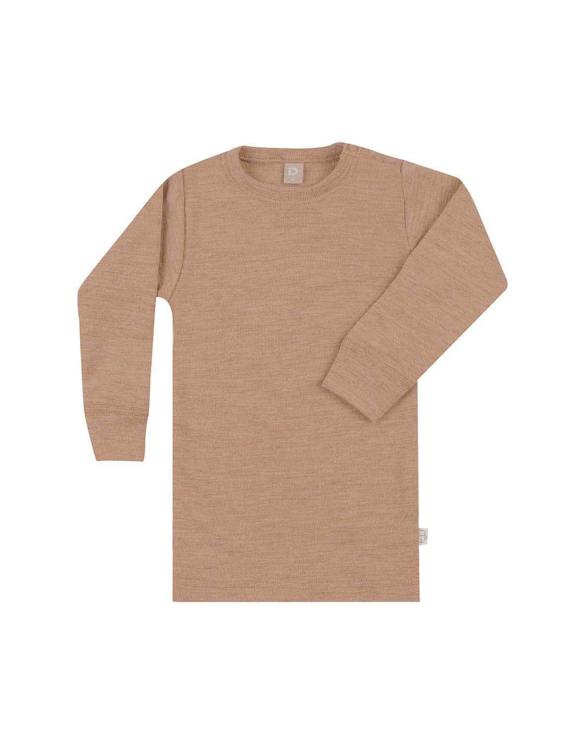 DILLING Baby Merino Wool Long Sleeve Top Caramel Melange 86