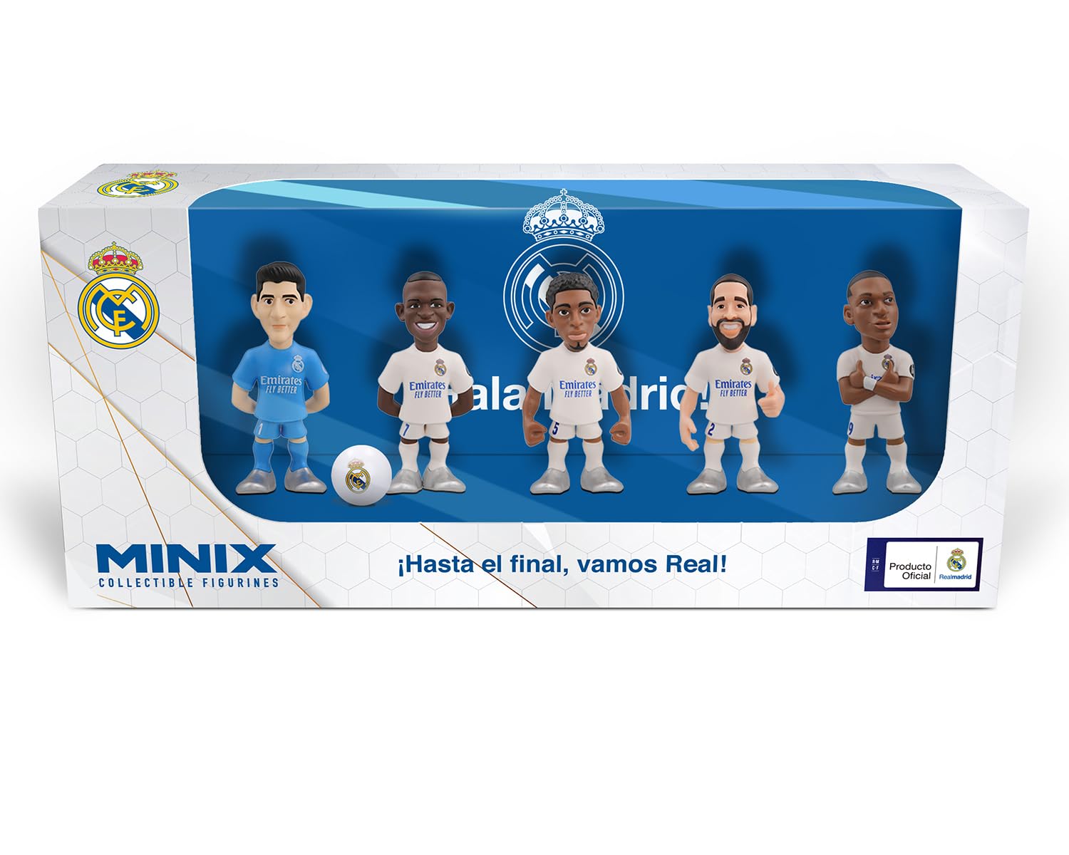 MINIX - Real Madrid - Pack of 5 - Collectible Figures 7 cm - B (Courtois/Vinicius/Bellingham/Carvajal/Mbappé)