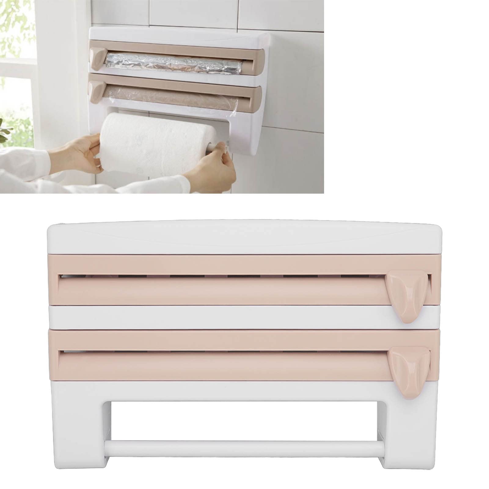 Frischhaltefolienhalter Für Die Küche - Wandmontage Mit Alufolie & Küchentuch Halterung