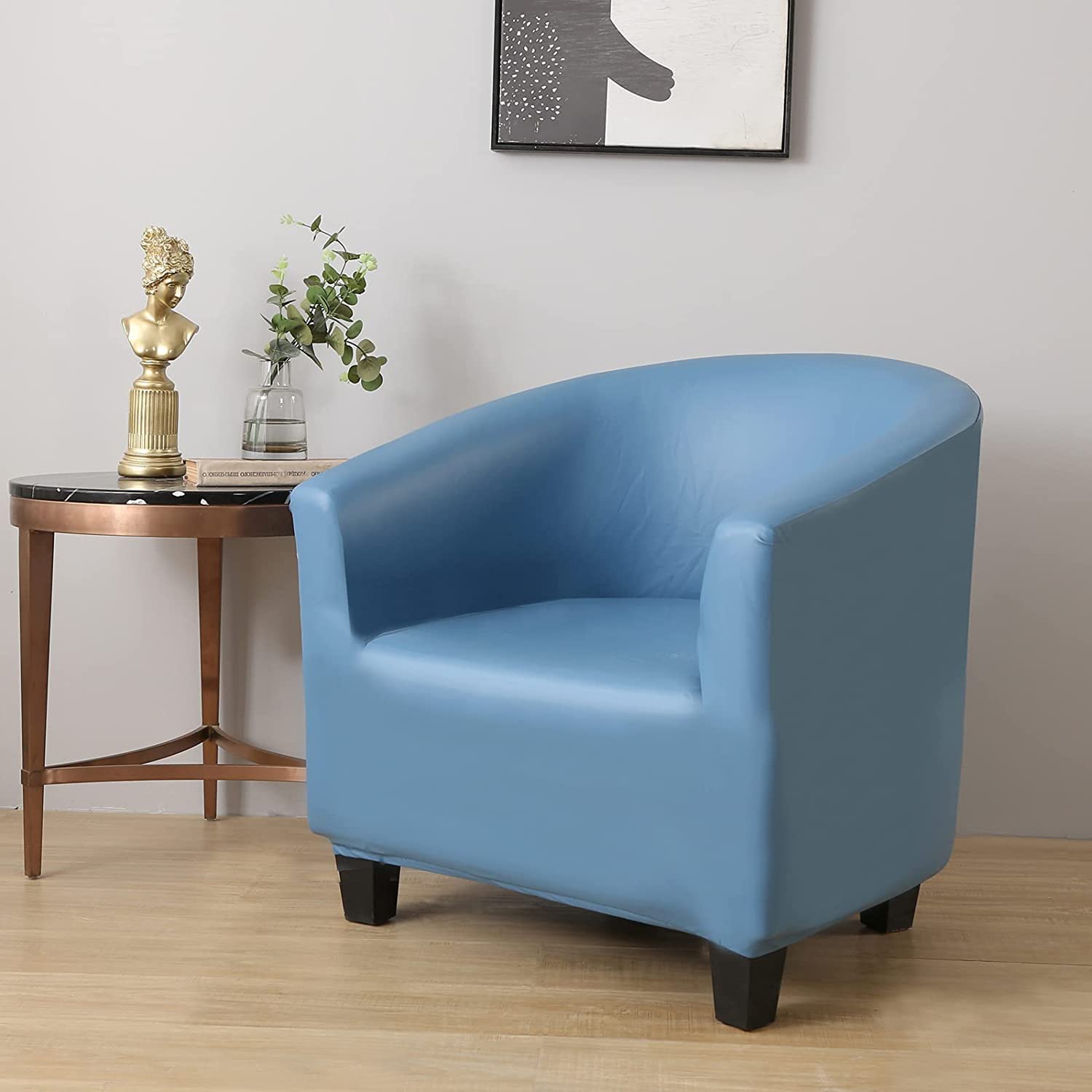 Copripoltrona Da Vasca In Pelle Pu Impermeabile E Antiolio con Fondo Elastico per Soggiorno Camera Da Letto - Verde 1