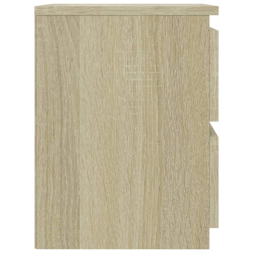 vidaXL Tables de Chevet 2 pcs, Armoire de Lit, Table de Nuit, Meuble de Chambre à Coucher Maison Intérieur, Moderne, Chêne Sonoma Bois d’Ingénierie