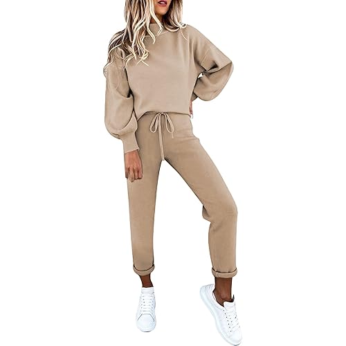 Fixmatti Women's 2 Piece Outfits Long Sleeve Pullover Sweatshirt Jogger Pants Sweatsuit