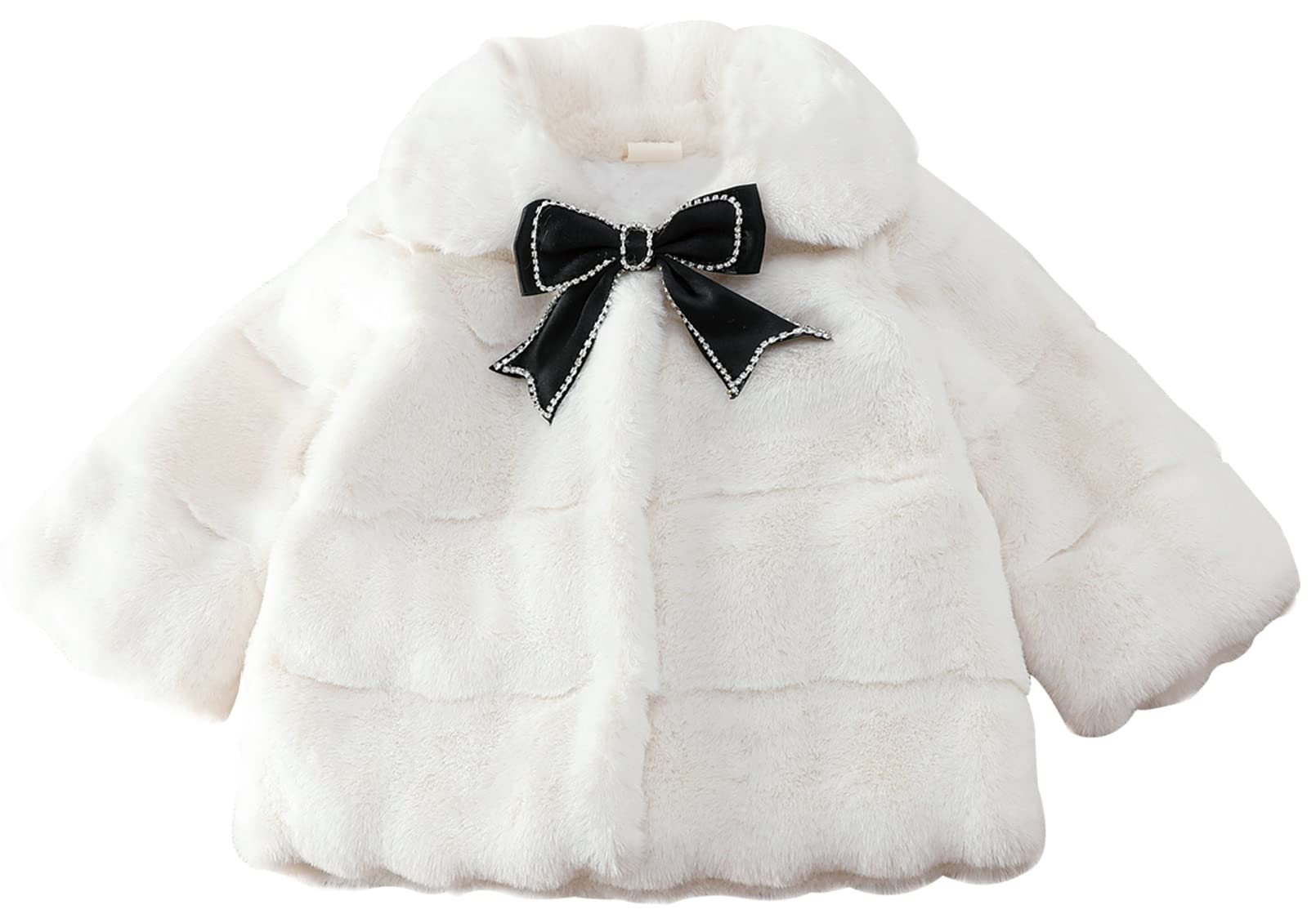 Aivtalk Baby Toddler Girl Winter Cute Cape Poncho Thick Jacket Fuzzy Coat Cotton Warm Outerwear for Cold Weather 2-3T White