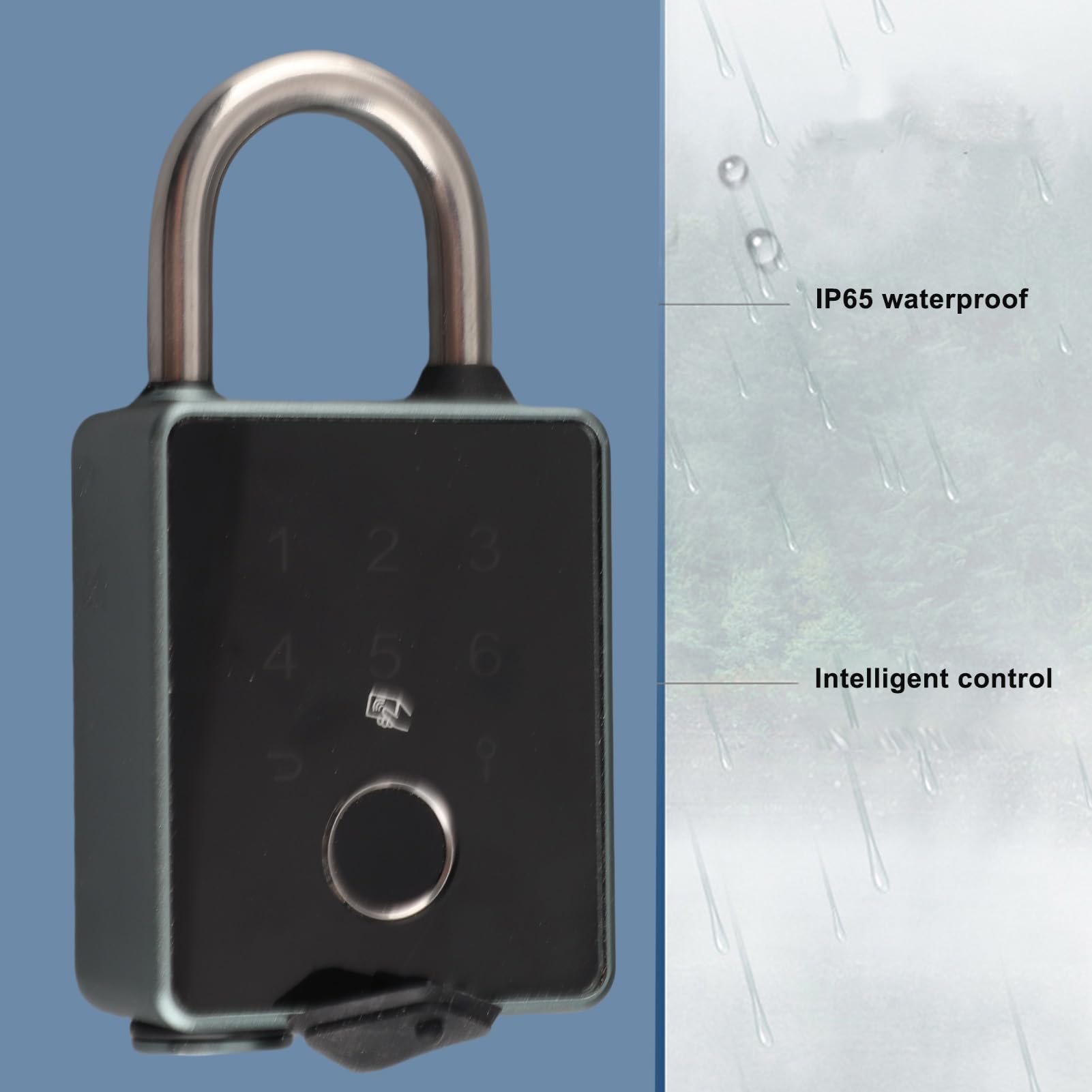 Sonew Candado Inteligente con Contraseña y Huella Dactilar, Candado Biométrico de Metal sin Llave con Huella Digital, Cerradura Electrónica con Llave de Aplicación de Tarjeta,