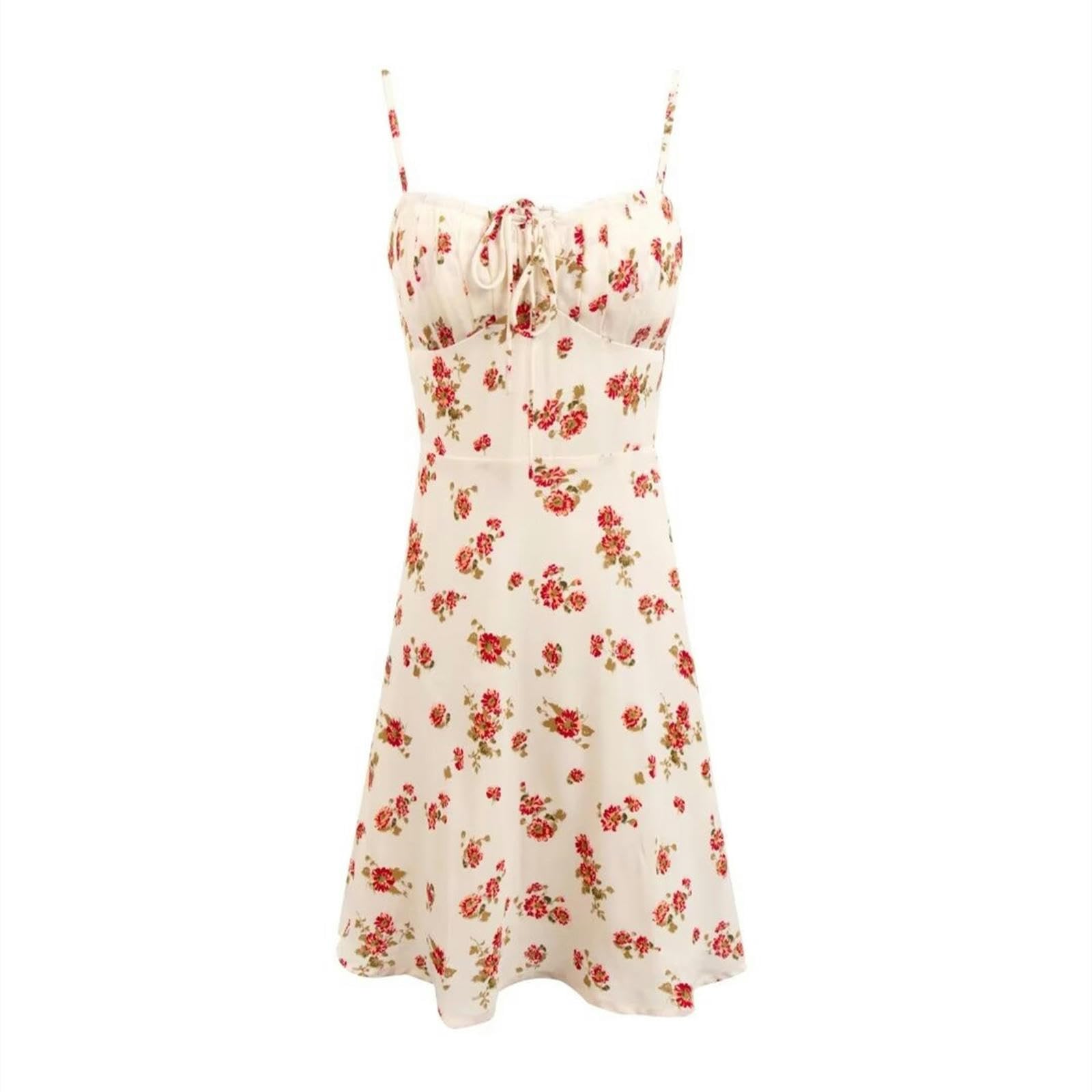 Robe à bretelles pour femme imprimé floral doux mode printemps été taille S AS1