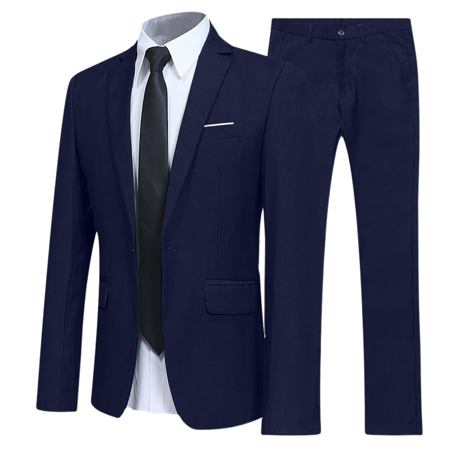 Traje Hombre Traje de 2 Piezas para Hombre Ajuste Delgado con Un Botón Casual Chaqueta y Pantalones Elegante Traje de Esmoquin Verano para Negocios Party Boda Cena Talla Grande