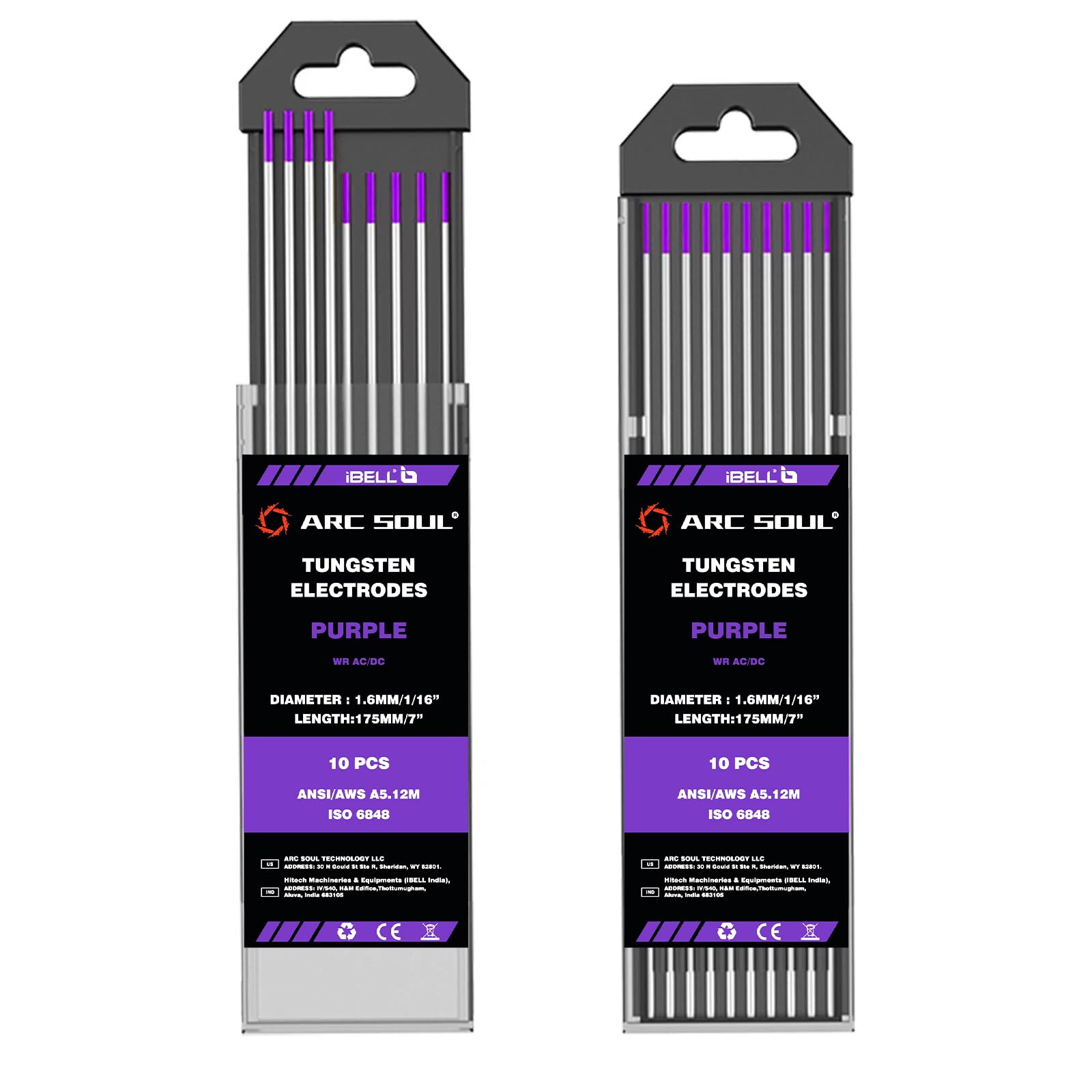 iBELL ARC SOUL High Stability Purple Tungsten Welding Rods 1.6mm Dia & 175mm Length for Various Alloy Types and Versatile Welding Needs with AC&DC Compatibility - Pack of 10 (B0D7W35NQ3) Amazon Price History, Amazon Price Tracker