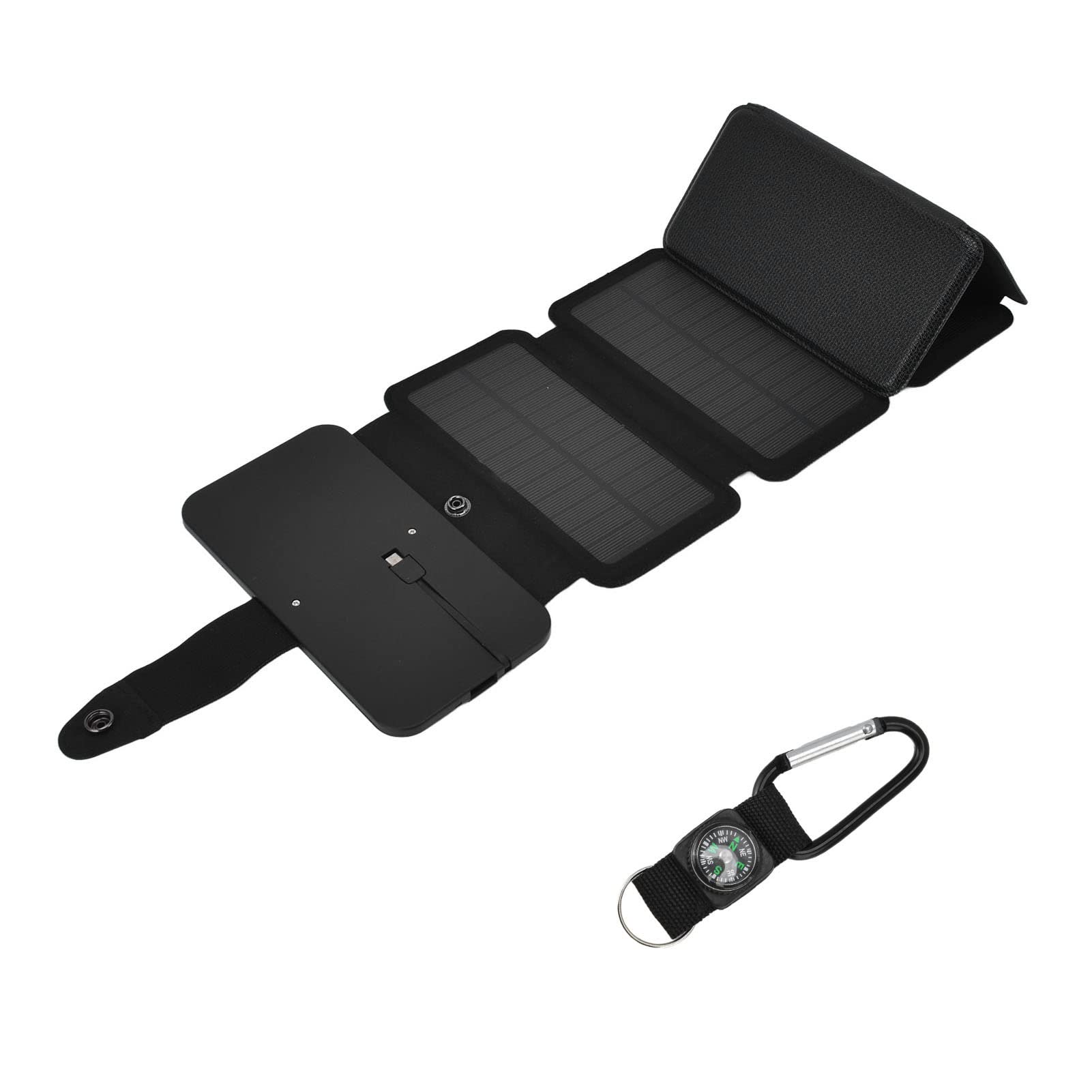 Banque d'énergie Solaire Chargeur de Téléphone Solaire Pliable Silicium Monocristallin 5V 2A Double Sortie Câble intégré Panneaux Enroulables pour Voyage en Plein Air Camping Utilisation