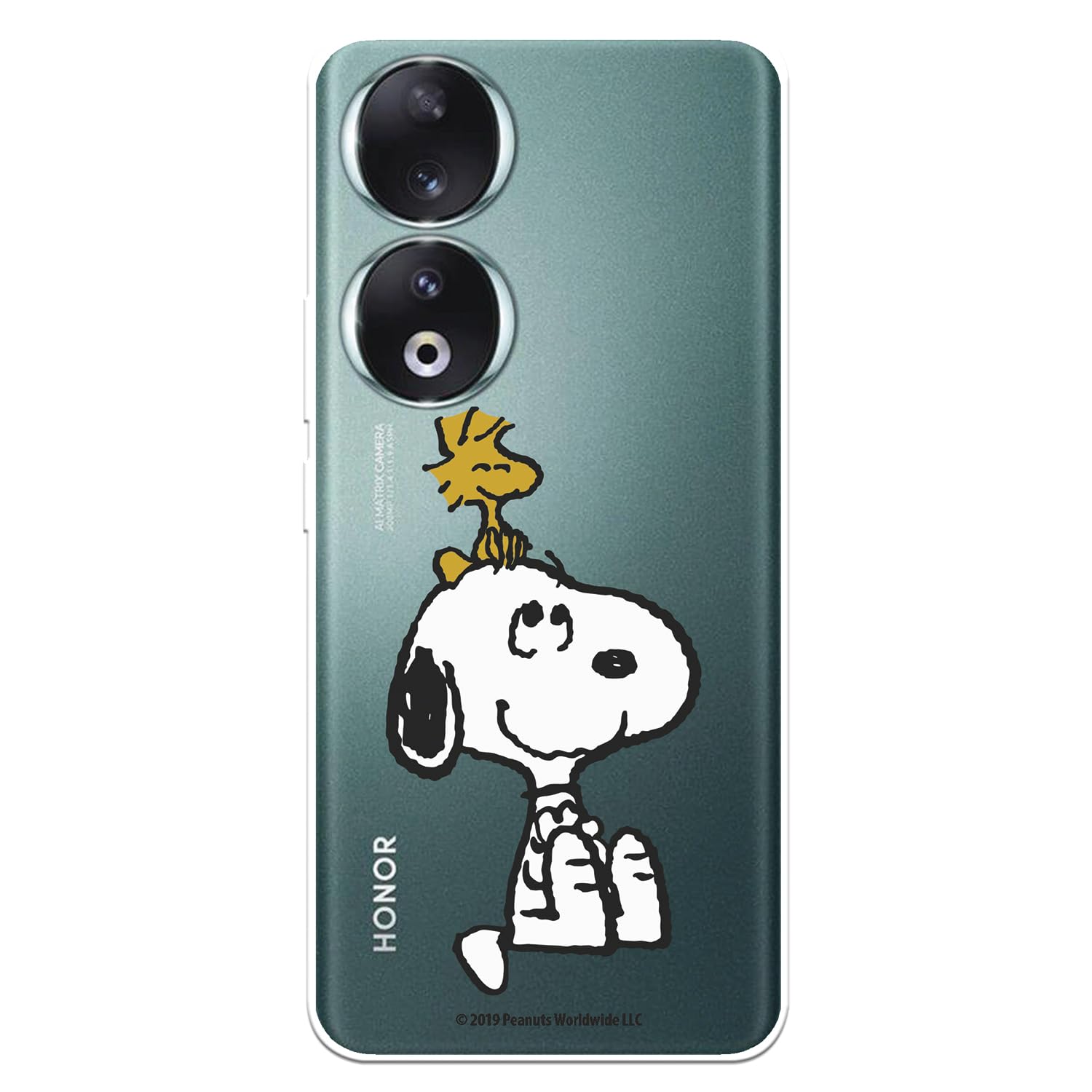 Custodia Per LG K50S Con Snoopy E Woodstock In Piedi - Cover In Silicone Morbida Con Licenza Ufficiale Peanuts