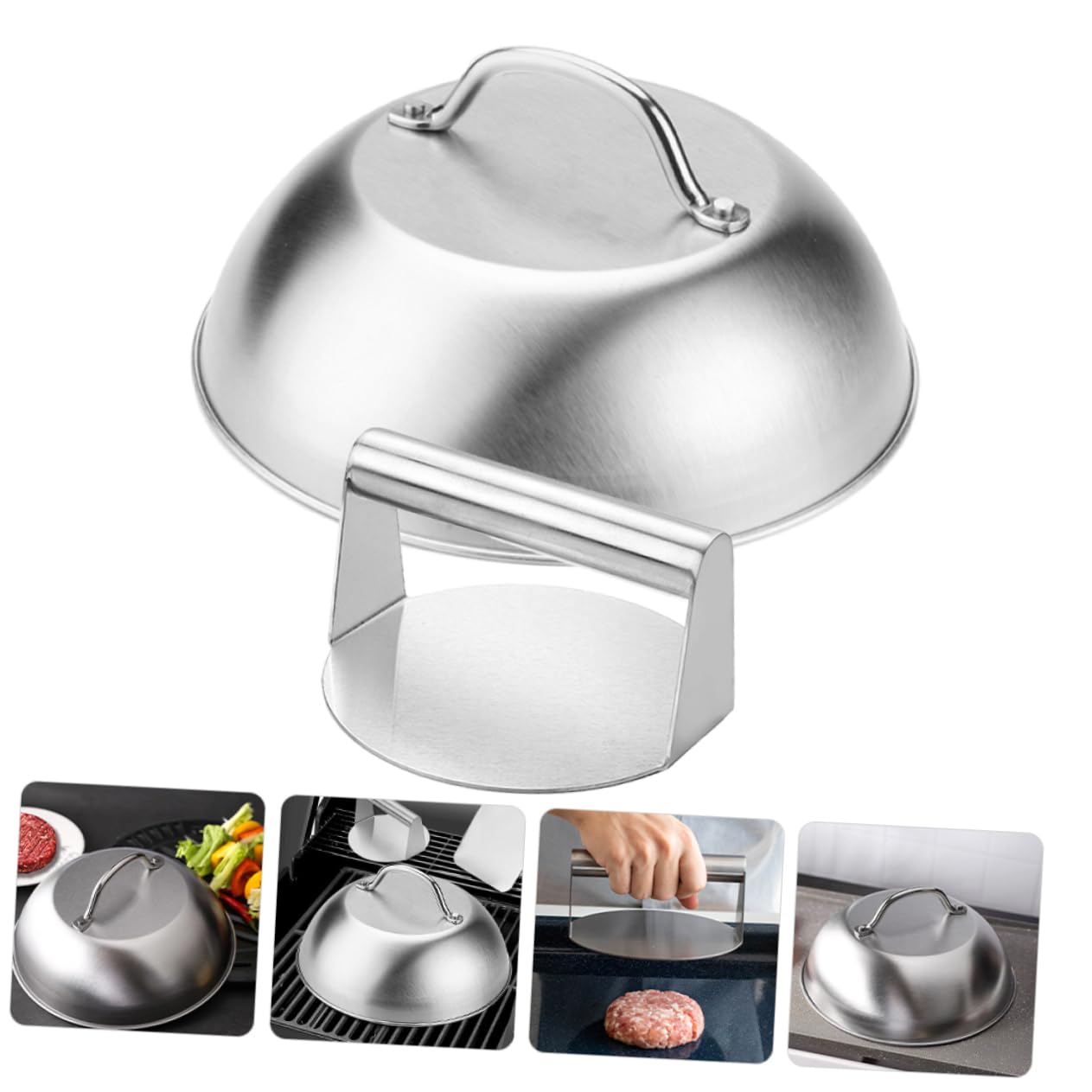 Cabilock Prensa Duradera Acero Inoxidable de Resistente Hamburguesas Tapa y Antiadherente con Herramienta Hacer Filetes para Cocina DIY
