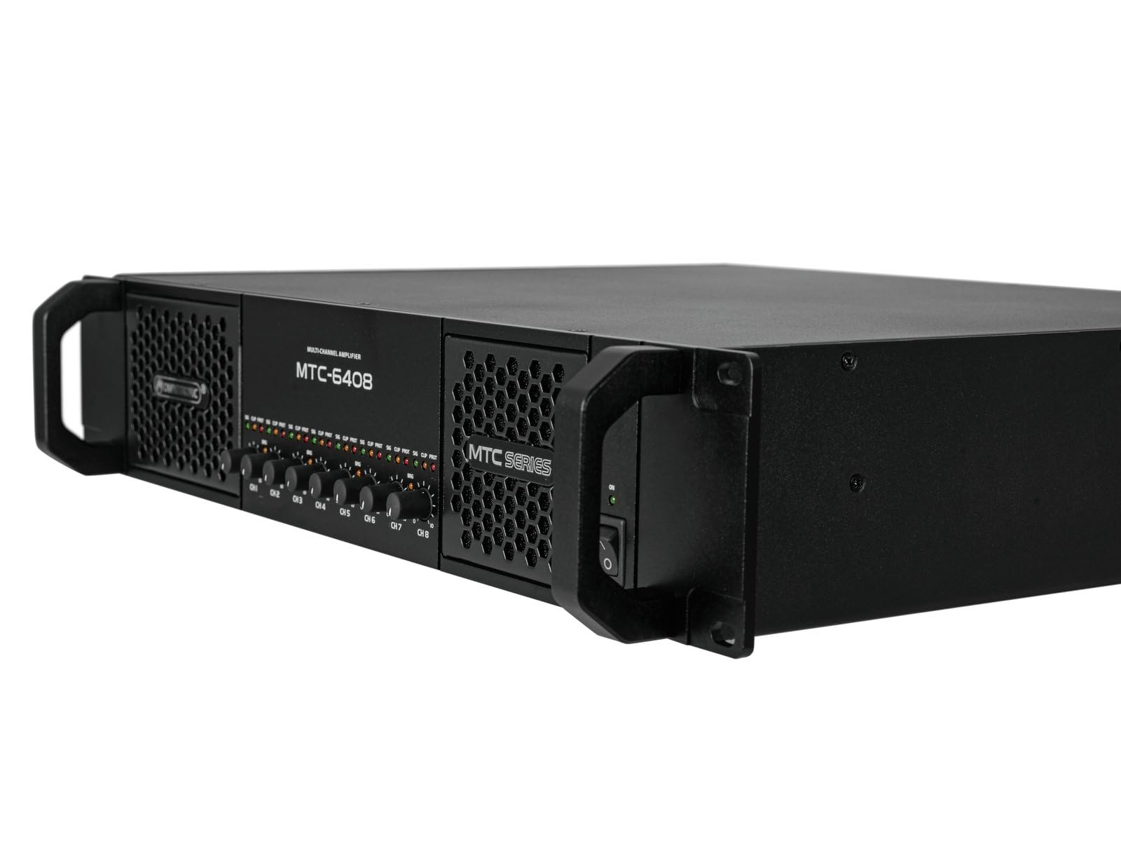 OMNITRONIC MTC-6408 8-Kanal Endstufe | Class D Mehrkanal-PA-Verstärker mit Schaltnetzteil, 8 x 800 W RMS (4 Ohm), 8 x 400 W RMS (8 Ohm)