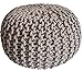 Produktbild Sitz-Hocker Deko-Hocker Dekohocker Fuß-Ablage Pouf Sitzpouf Sitzpuff Grobstrick Optik Ø 45 cm x 30 cm, 100% Handarbeit extra schadstofffreie Füllung - extra fest und hart, versch. Farben r (Beige-BE)