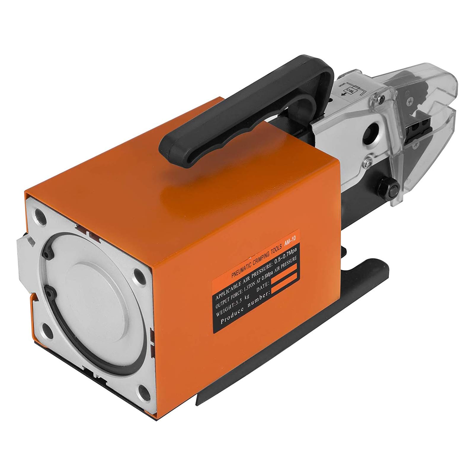 VEVOR Pinza a Crimpare Pneumatica Am-10, Macchina per Crimpare Terminali per Cavi Alimentata ad Aria per Crimpare Fino a 16 mm, Pinza per Crimpatura Pneumatica 10 Set Matrici per Terminali Elettrici