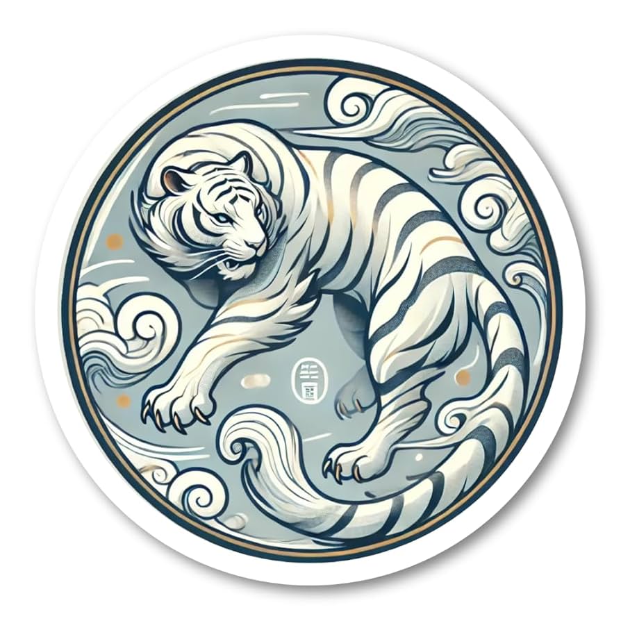 Amazon.co.jp: Biijo 四神 中国 神話 丸形 ステッカー 防水