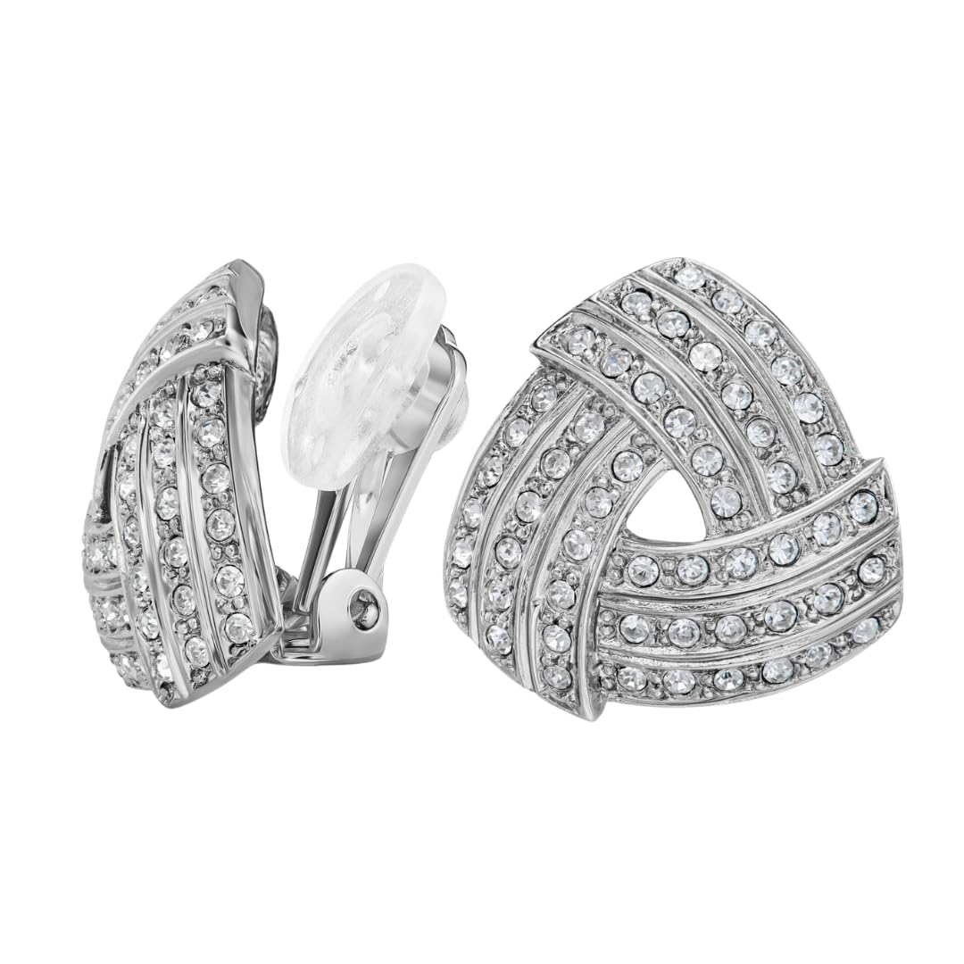 Traveller Ohrclip - Damen - Silberfarben - Kristalle - 15 x 15 mm - Dreieck - Platiniert - 157773