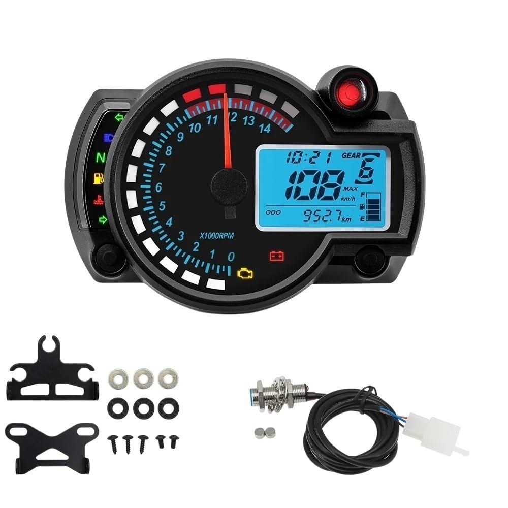 odómetro Velocímetro Universal para motocicleta, tablero Digital LED para Moto, Panel contador de horas para Motocross 7 colores