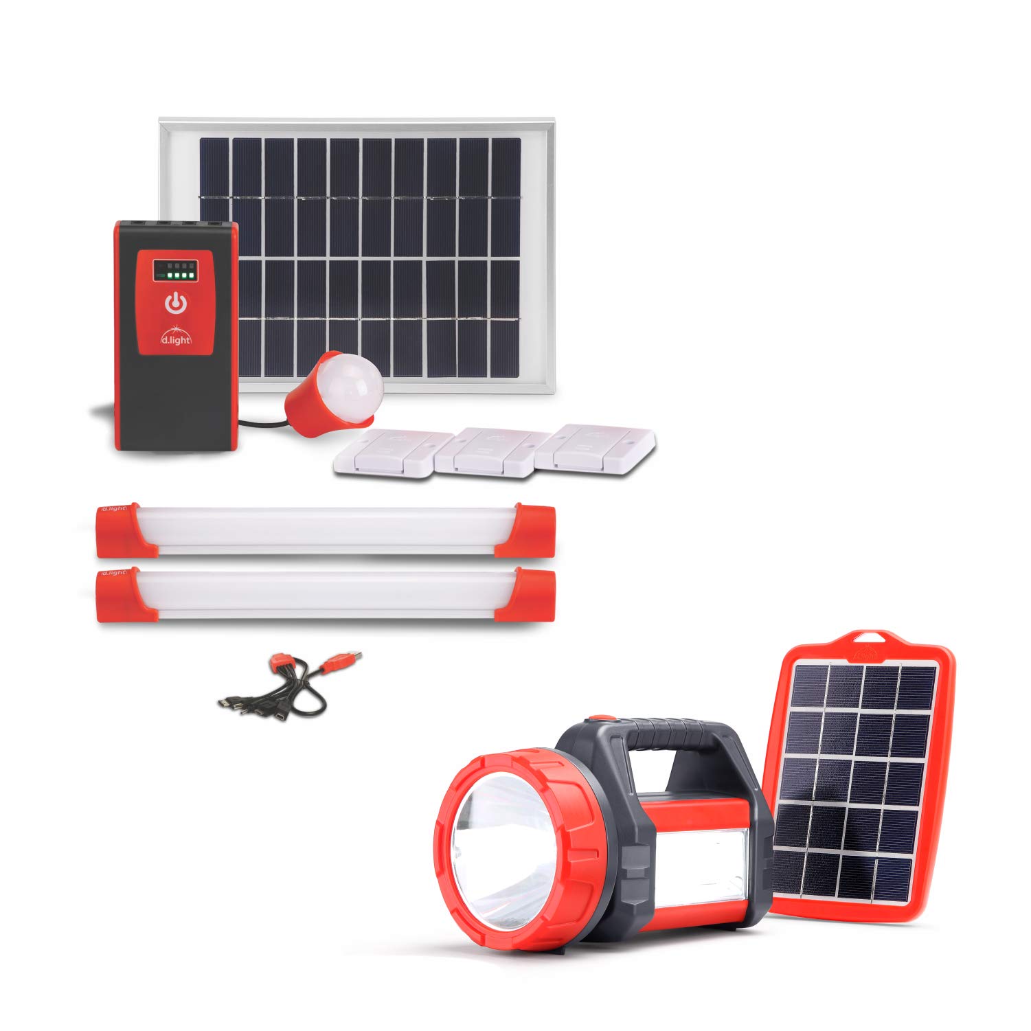 D.LIGHT D333 Solar Home Lighting System with ST100 Solar Torch
