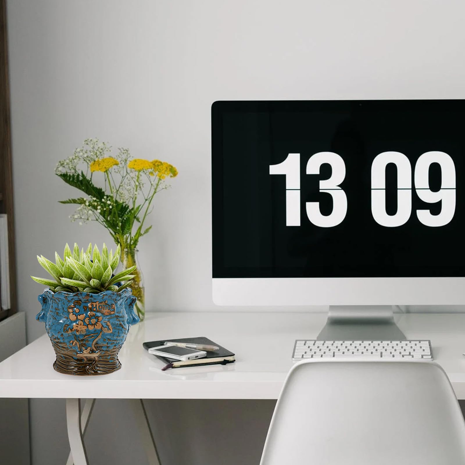 Maceta de Cerámica Colgante en Pared para Suculentas y Bonsái Práctica y Decorativa para Espacios Interiores y Jardines Pequeños