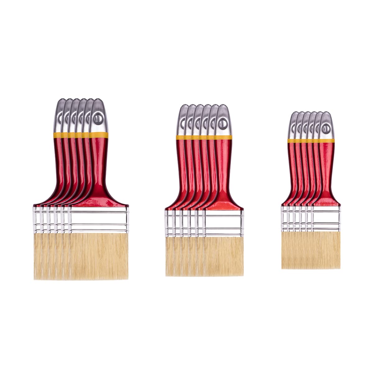 Hardy 18x Flachpinsel-Set 25/50/75 mm, Serie 33 Malerpinsel Holzgriff Lacke | 18-teilig, Lackpinsel-Set Serie 33, 6x 25 mm/6x 50 mm/6x 75 mm, Naturborsten & Kunstfasern