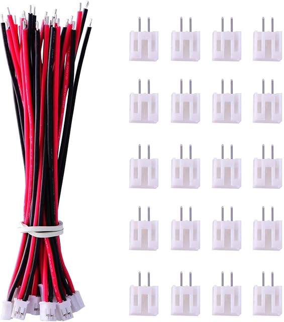 GTIWUNG 20 Sets Mini Micro Jst 2.0 Ph 2-Pin Connector Plug Male with 100mm Cable & Female Connector