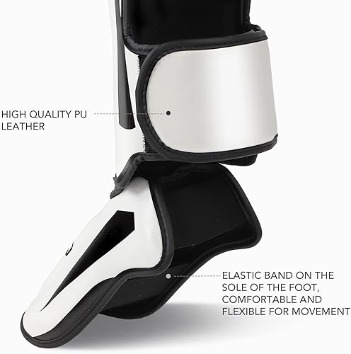 Miniatura 6 de KUANG QUAN Espinilleras de Muay Thai, Muay Thai artes marciales para patear piernas y empeine almohadillas de protección para engranaje de