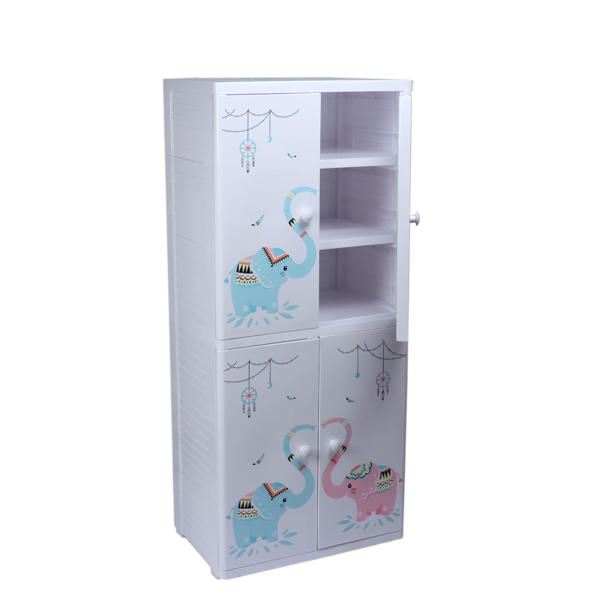 The Tickle Toe Large Plastic Storage Closet for Baby/Kids Room | Multipurpose Organizer Cabinet with Drawers | White | 57L x 38W x 131H cm 1