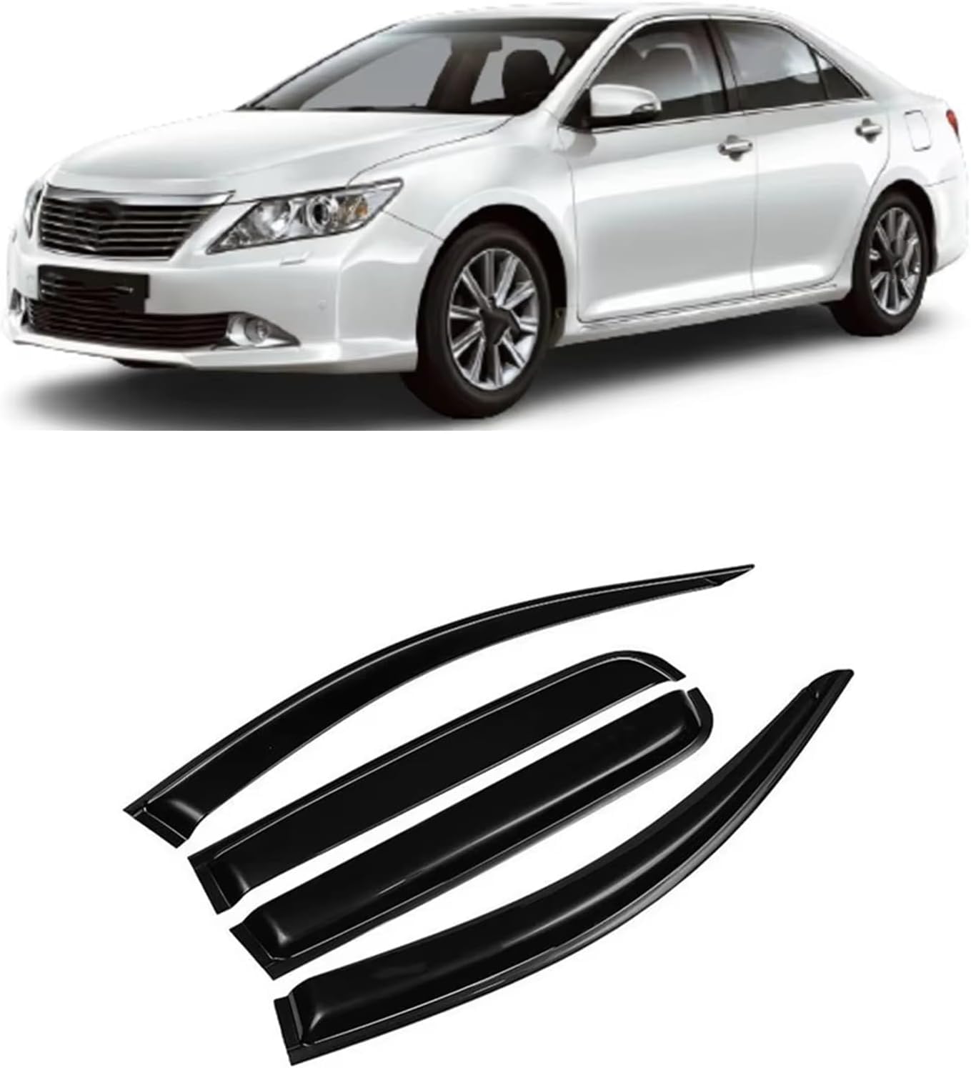 Acwyahso Normal Rain Guards Wind Deflectors For Toyota Camry 2012-2017 Sedan, 4Pcs Vent Visors, Allows Fresh Air & Keeps Rain Out, No-Drill Install