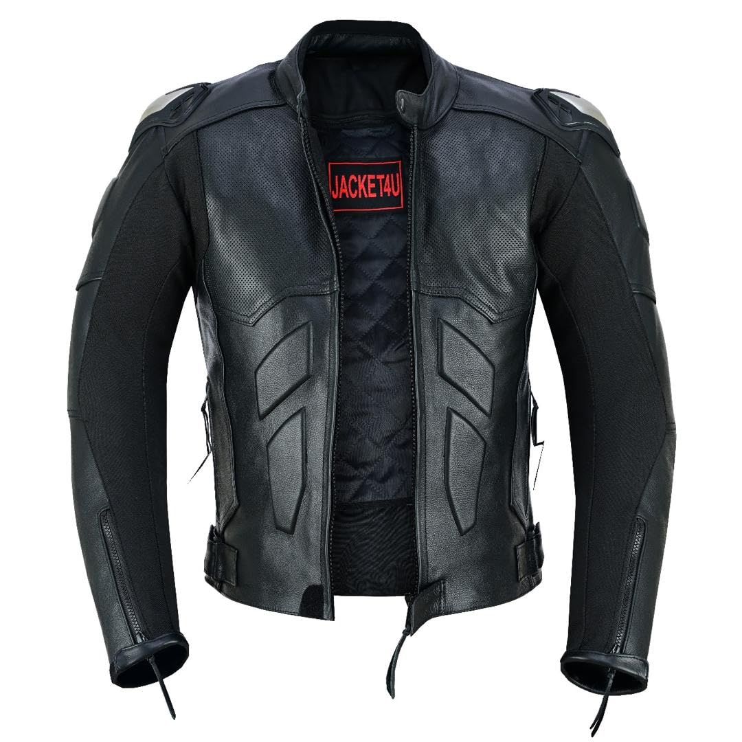 Veste de moto en cuir blindé pour homme, homologuée CE, imperméable, panneaux en maille respirante, épaules et coudes renforcés, veste d'équitation noire