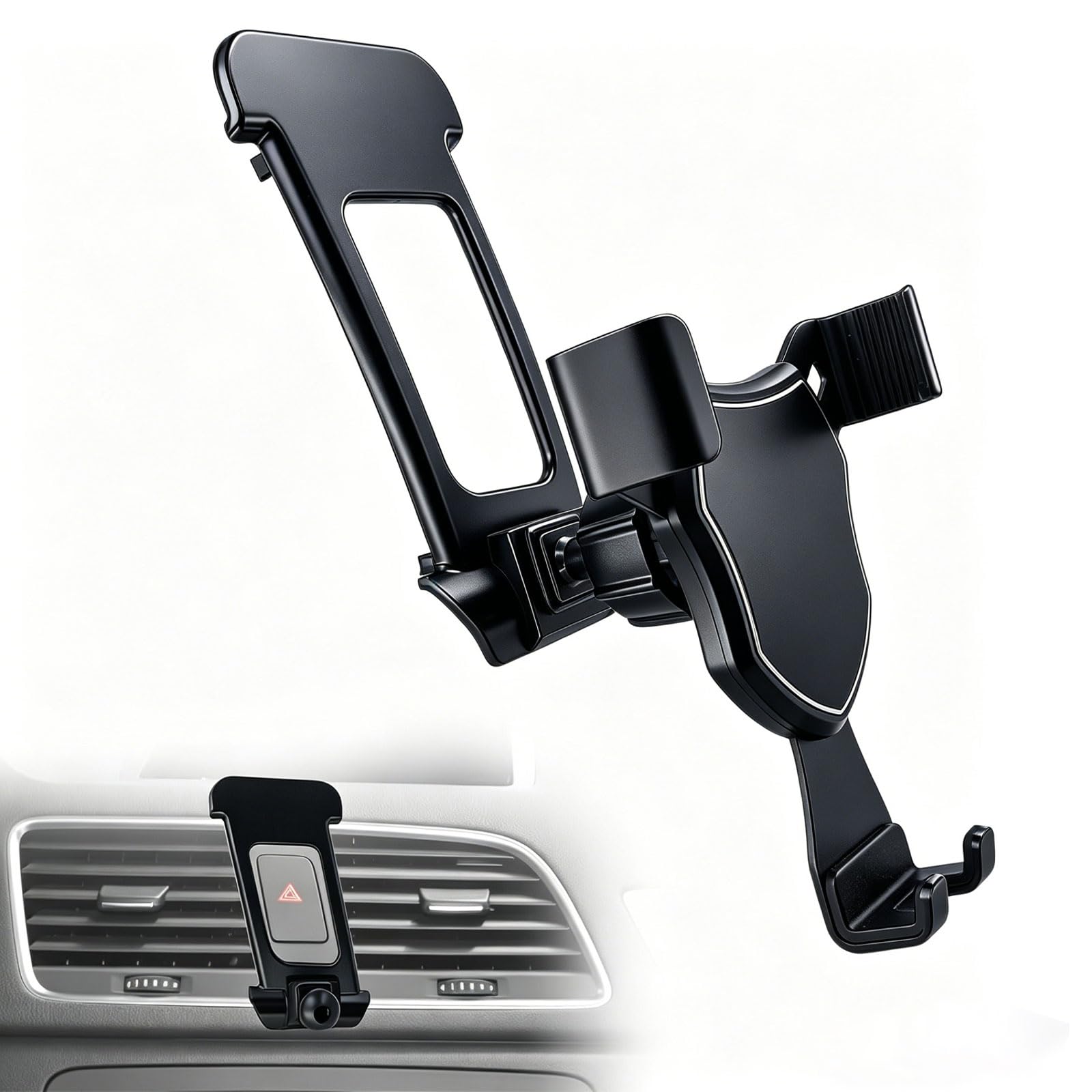 Supporto per telefono compatibile con Audi Q3 2013-2018, gravity blocco stabile a mani libere porta telefono 360 gradi per iPhone 17/16/15/14 per Galaxy S25 S24