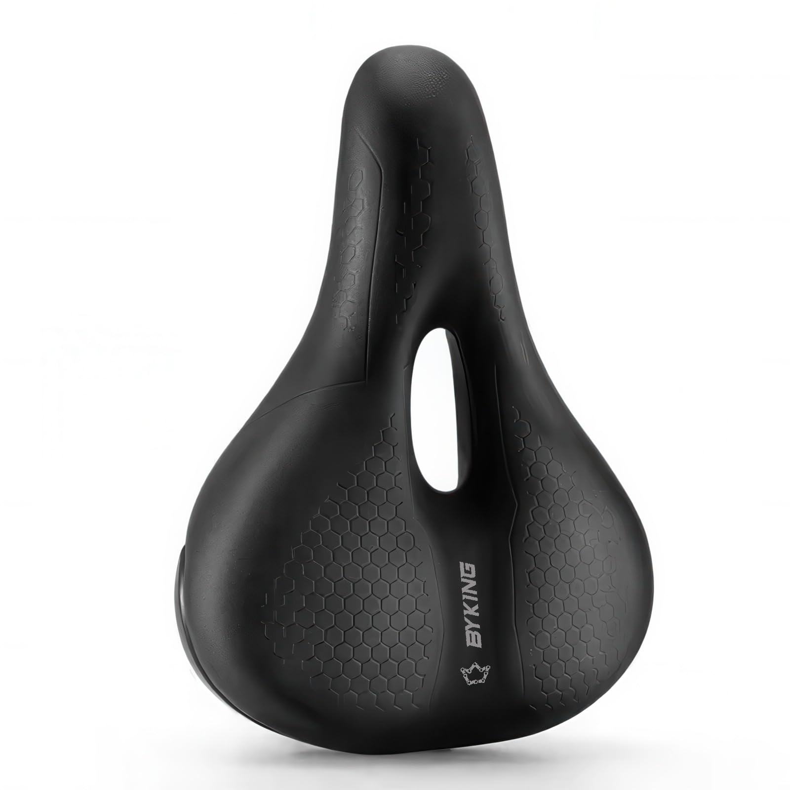 BYKING Bike Saddle, Padded Bicycle Seat, Soft, Comfortable Cushion for Men & Women, Wide Memory Foam Cycle Seat Replacement.