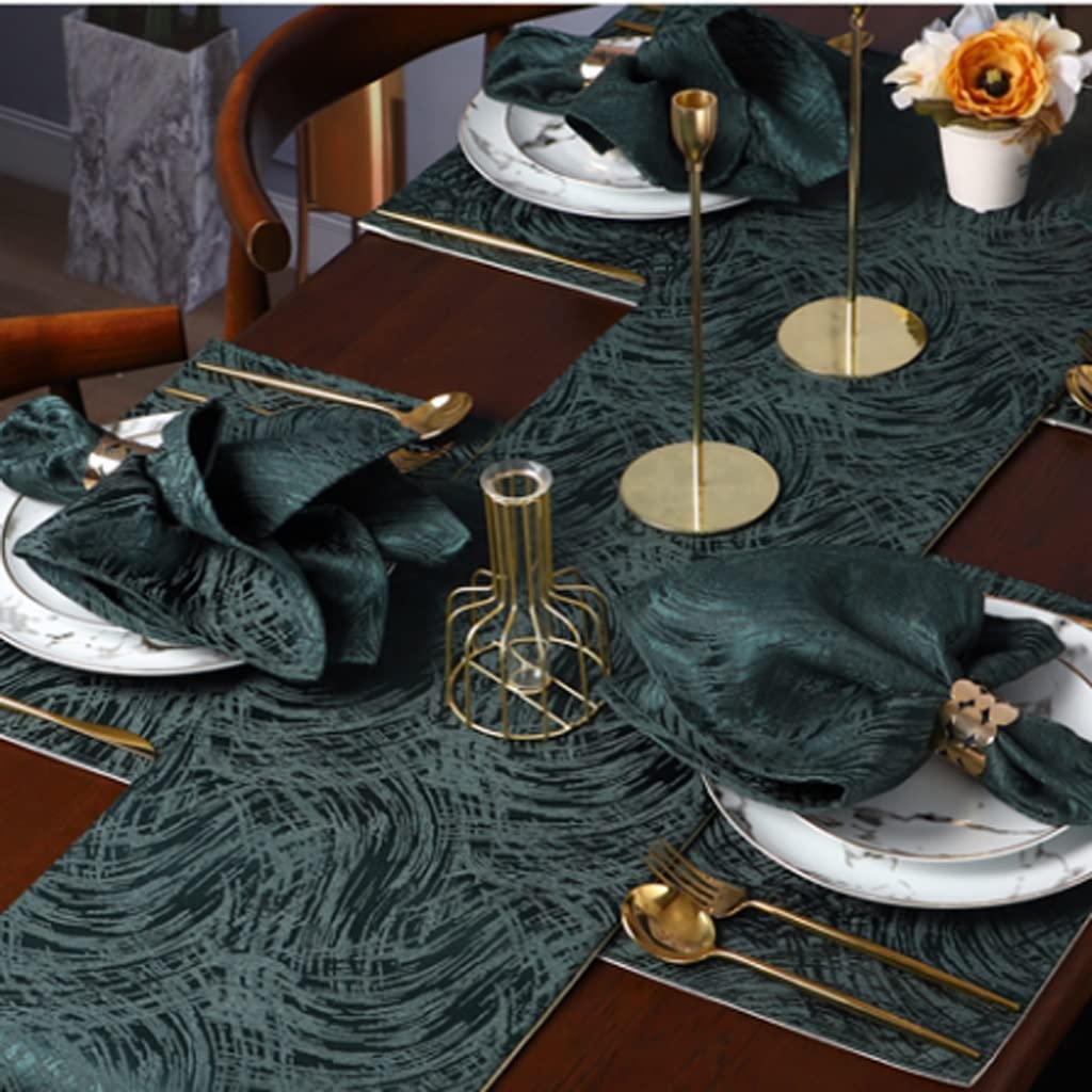 Centro Mesa Patrón Geométrico Corredores De Mesa Decoración Escritorio Adecuado para Manualidades Navidad Fiesta Acción Gracias Decoración Camino(Grün,30X228CM)