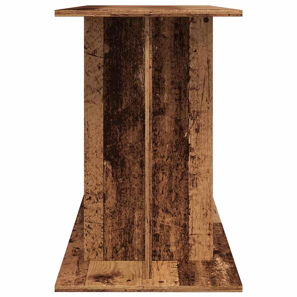 Soporte para acuario, aspecto de madera vieja, 120 x 40 x 60 cm, material de madera con espacio de almacenamiento y estantes, armario inferior estable para acuario, estantería para accesorios